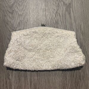 Vintage white beaded purse